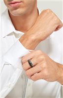 Anello Bikkembergs Uomo Band in Acciaio Diamante 0.01 Ct BANR01BW-22 - BANR01BW-24